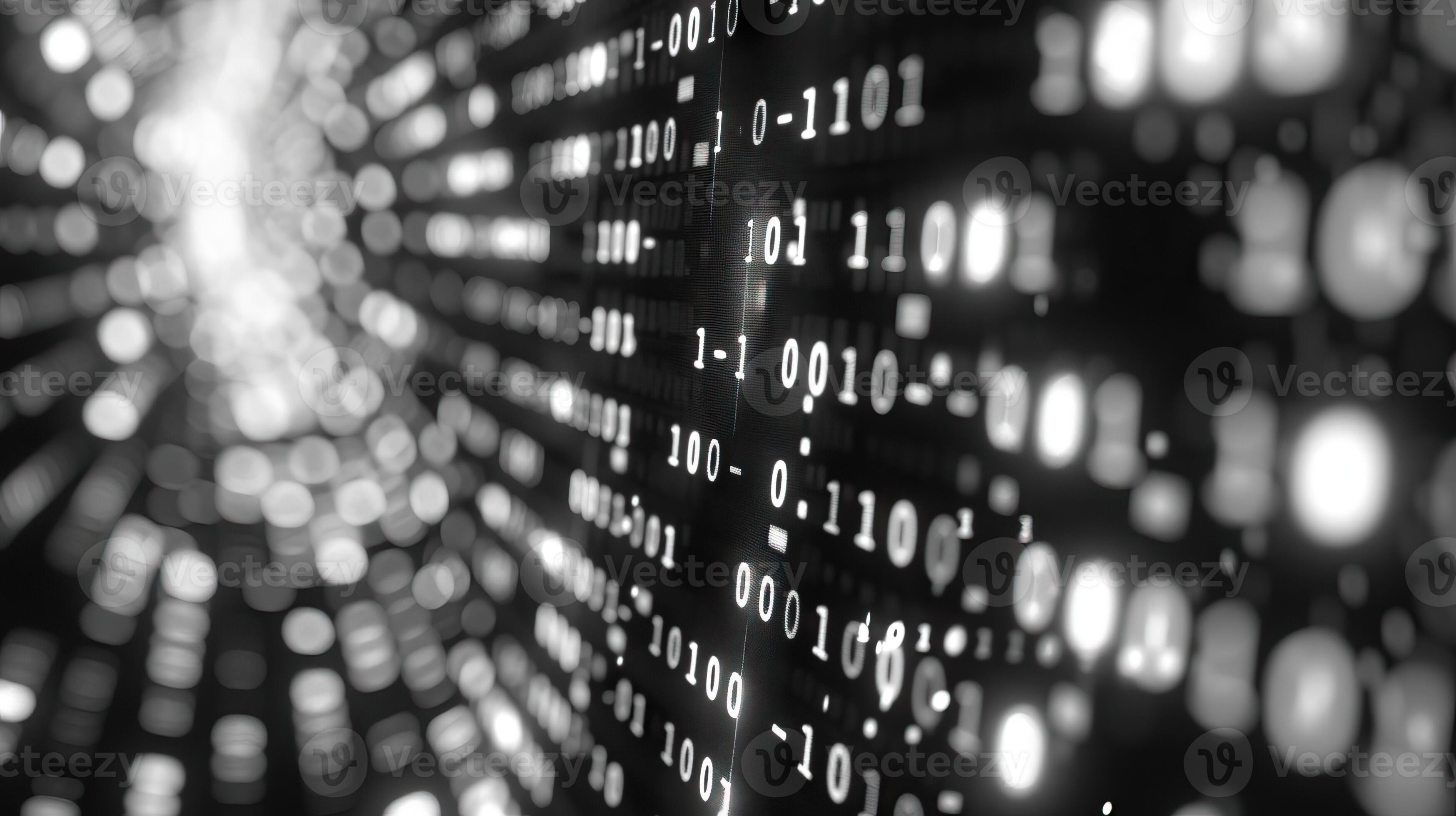 Quantum algorithm code on a digital display in side view Complex ...