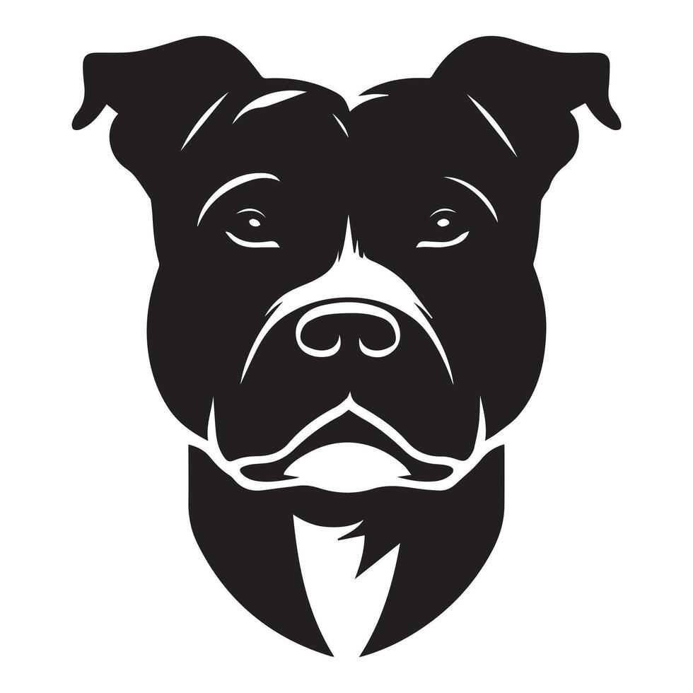 Staffy Dog - A Regal Staffordshire Bull Terrier Dog Face illustration vector