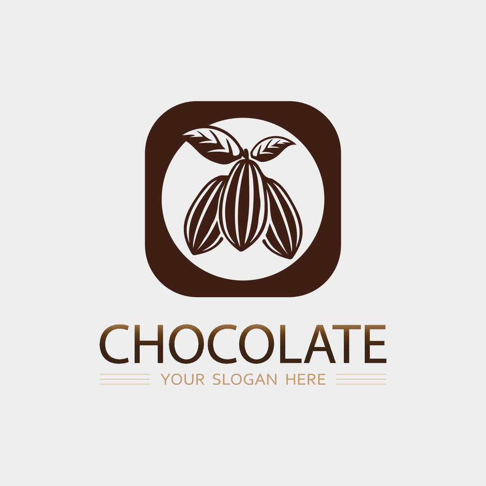 Chocolate and Cocoa logo icon design illustration vector