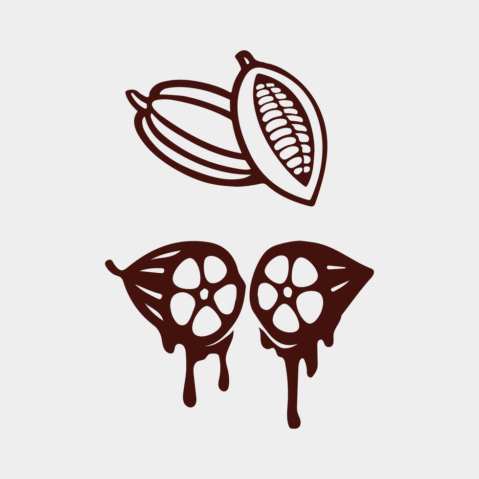 Chocolate and Cocoa logo icon design illustration vector