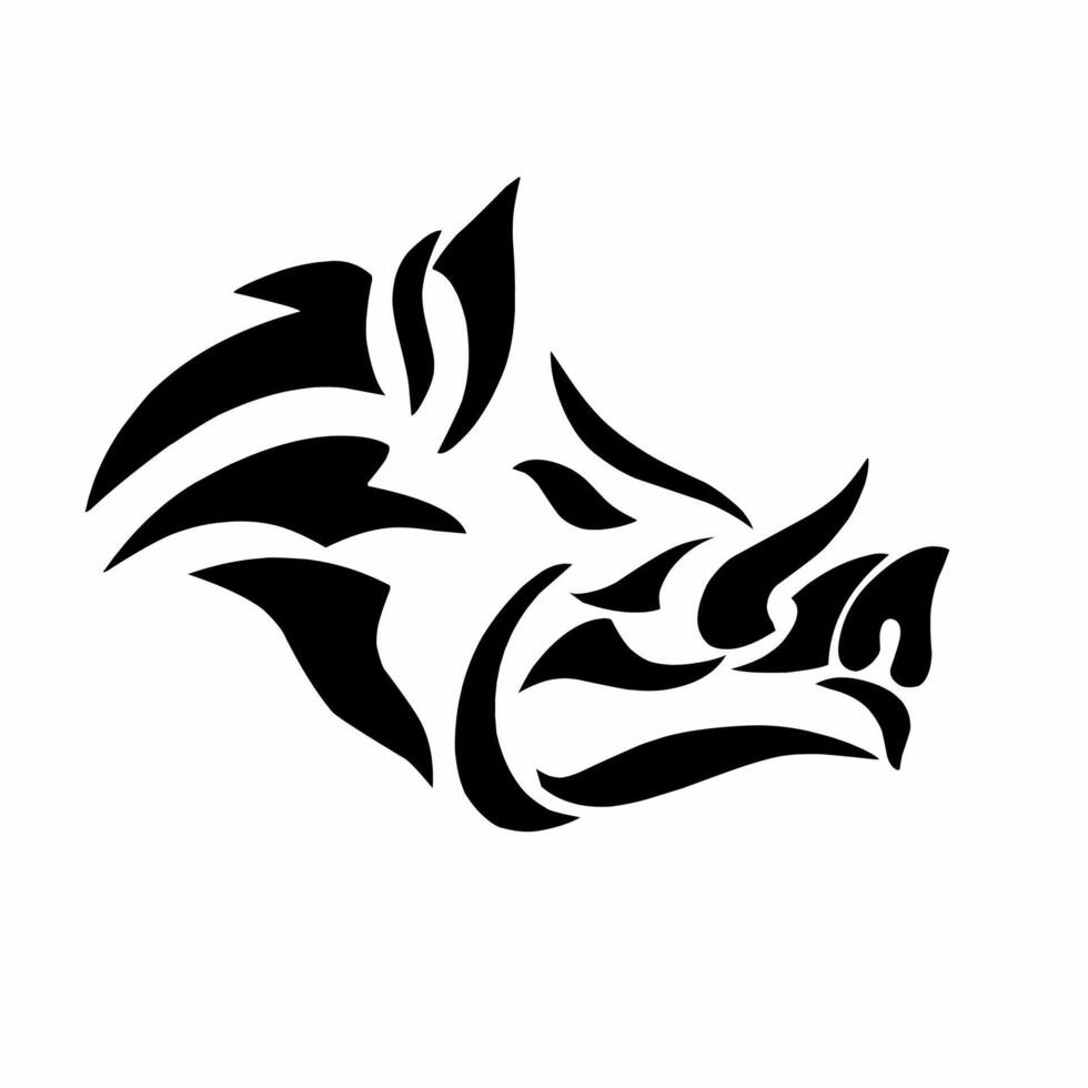 illustration graphics of tribal art abstract design wild boar head vector