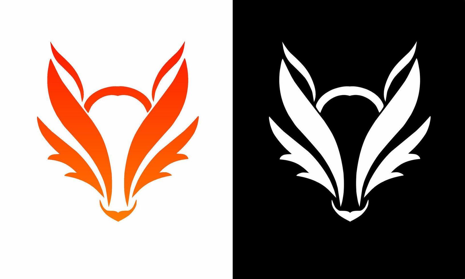 illustration graphics of template logo design abstract symbols fox head vector