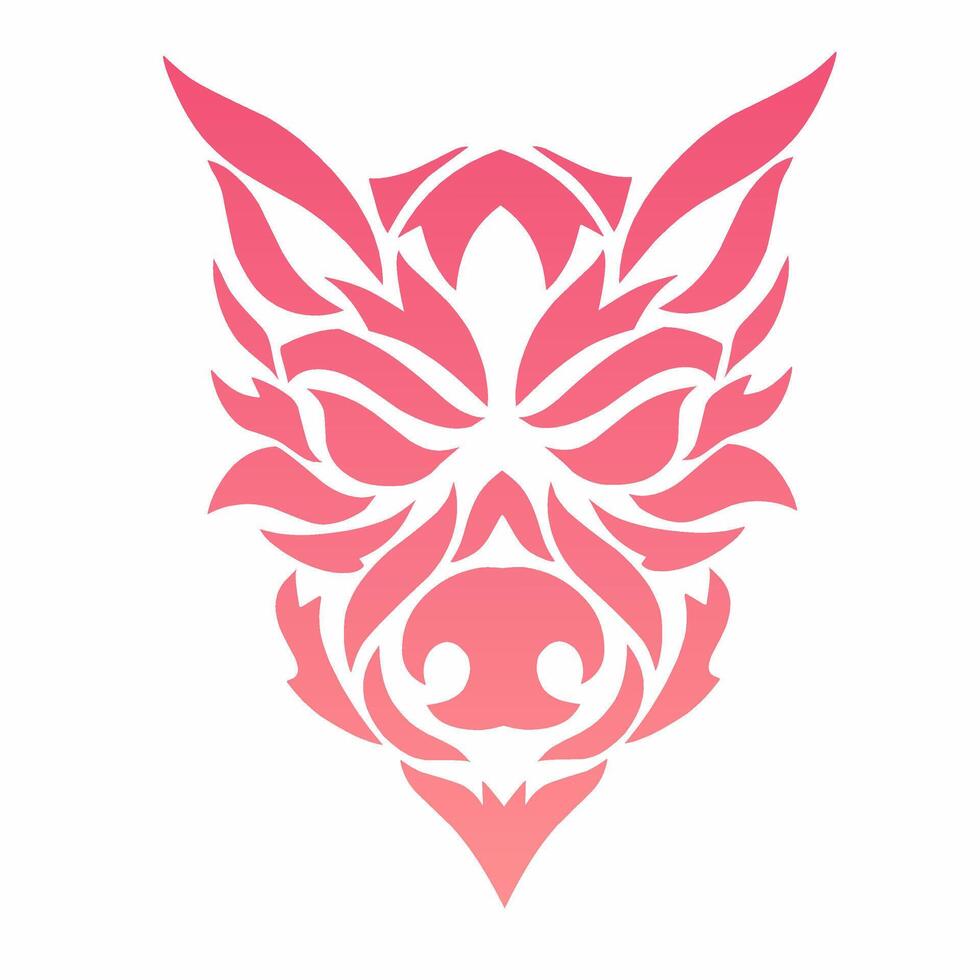 illustration graphics of tribal art abstract design wild boar head vector