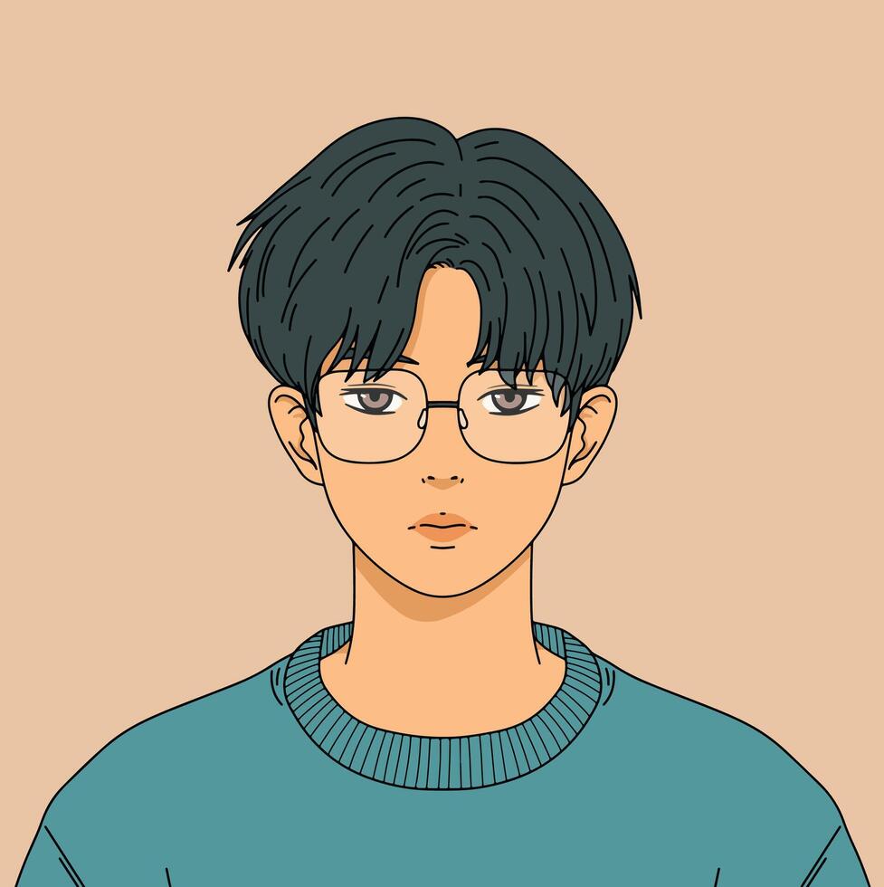 Cute boy character illustration vector