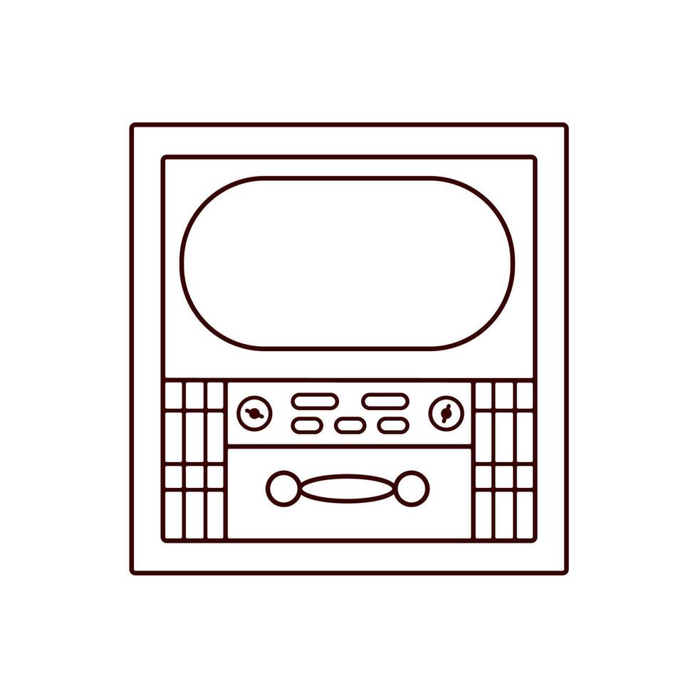 Retro TV in line art style. Television symbol for web site design, logo, app, ui. illustration isolated on a white background. vector
