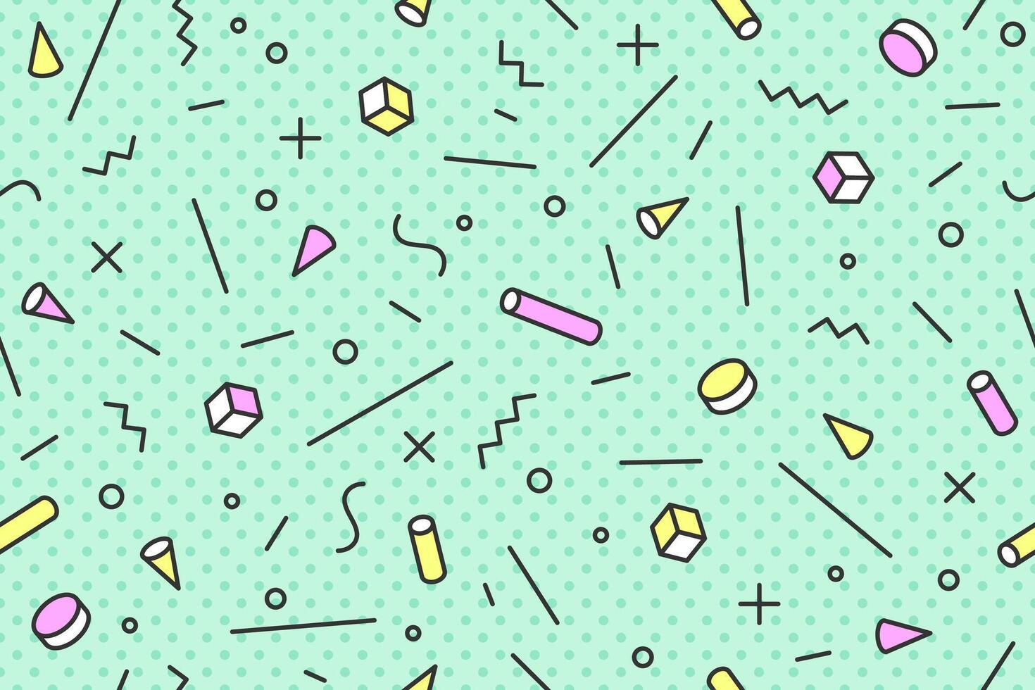 Seamless mephis graphic pattern 80s-90s trendy styles vector