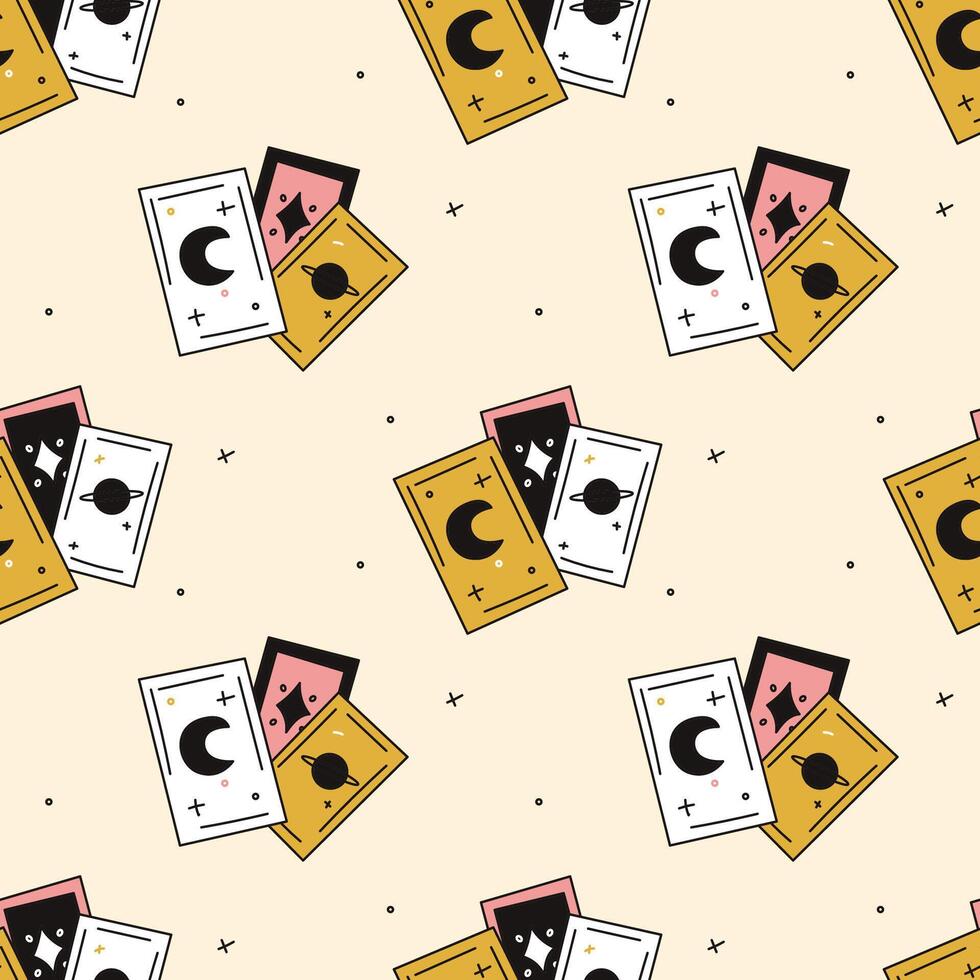 Pattern with magic cards vector