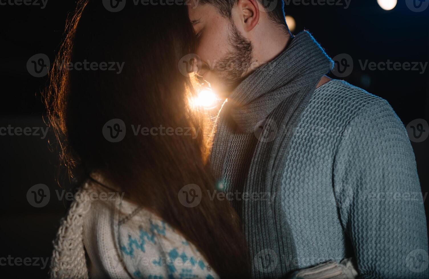 Date lovers in winter rink skates. Concept of Christmas holidays, caring for your loved one. photo