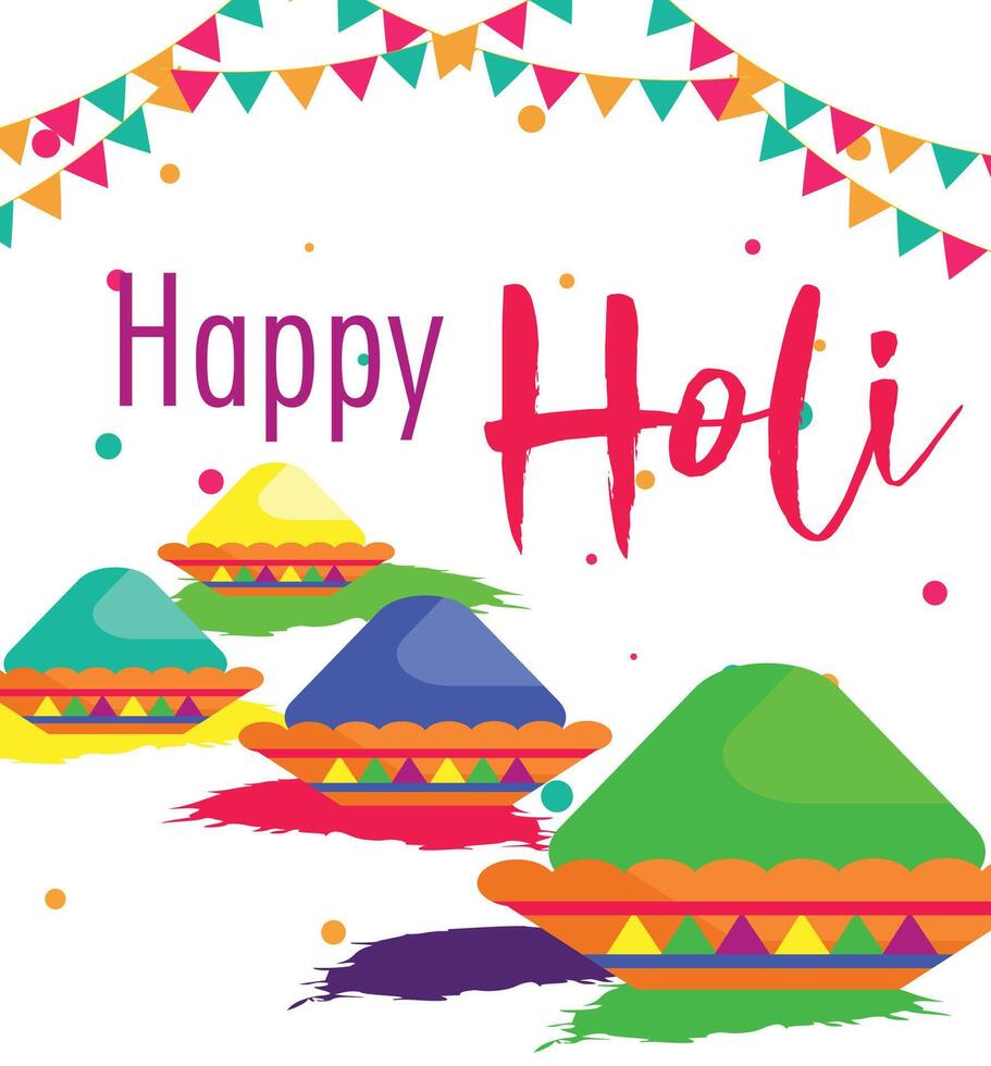 Holi festival background. Happy Holi Text with People dancing, playing with Colors, vector