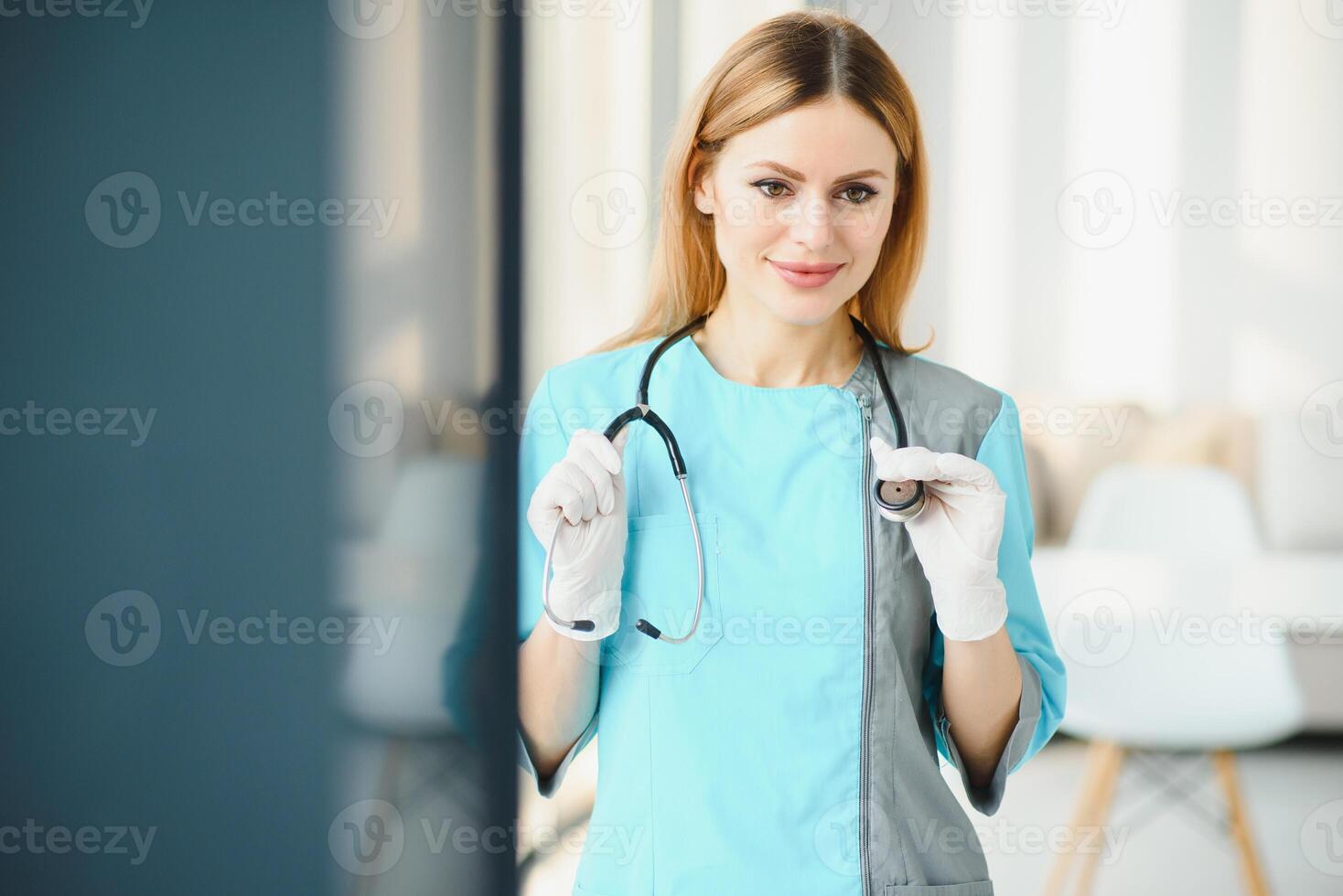 Portrait of a young medical worker with positive attitude photo