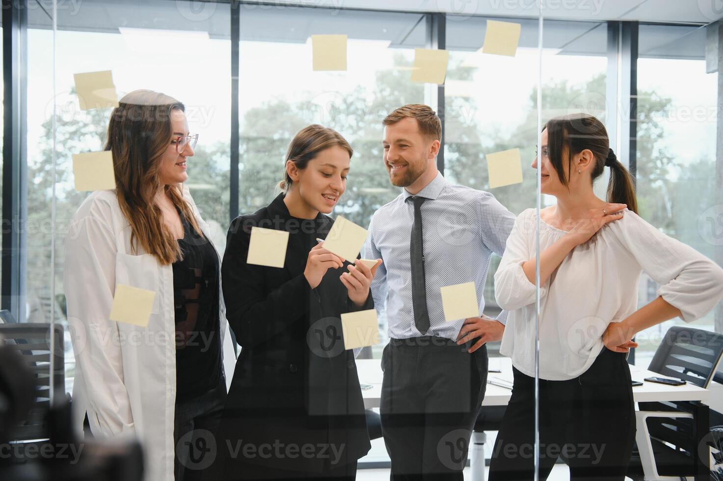 Business people working on project in office photo