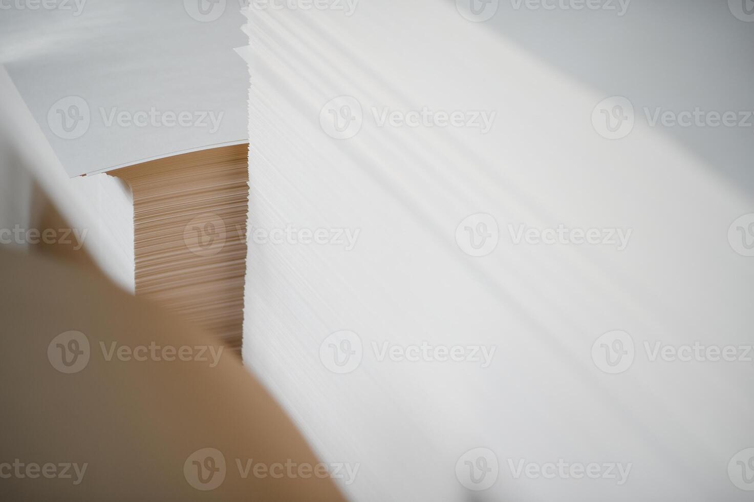 blank sheets of paper in the printer's warehouse photo