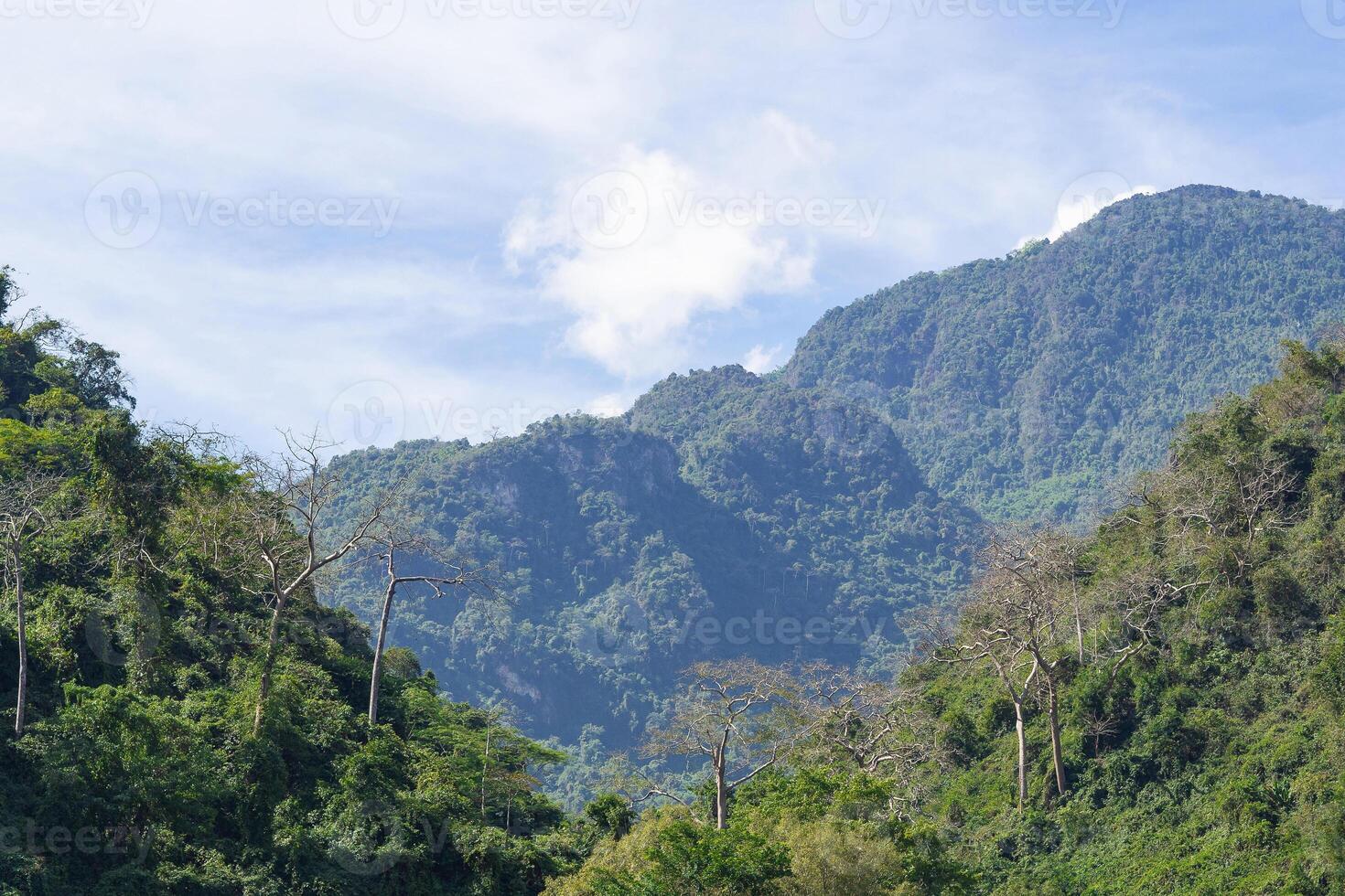Scenic view landscape of mountains in Northern Thailand photo