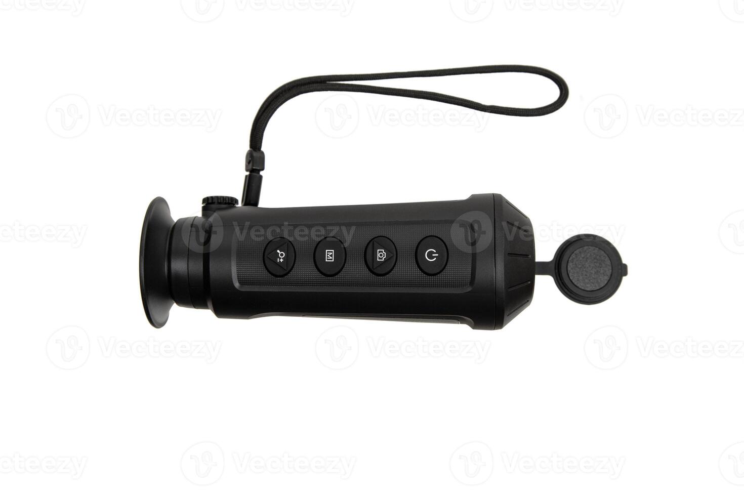 Modern monocular thermal imager isolate on a white background. A device for fixing thermal radiation. photo