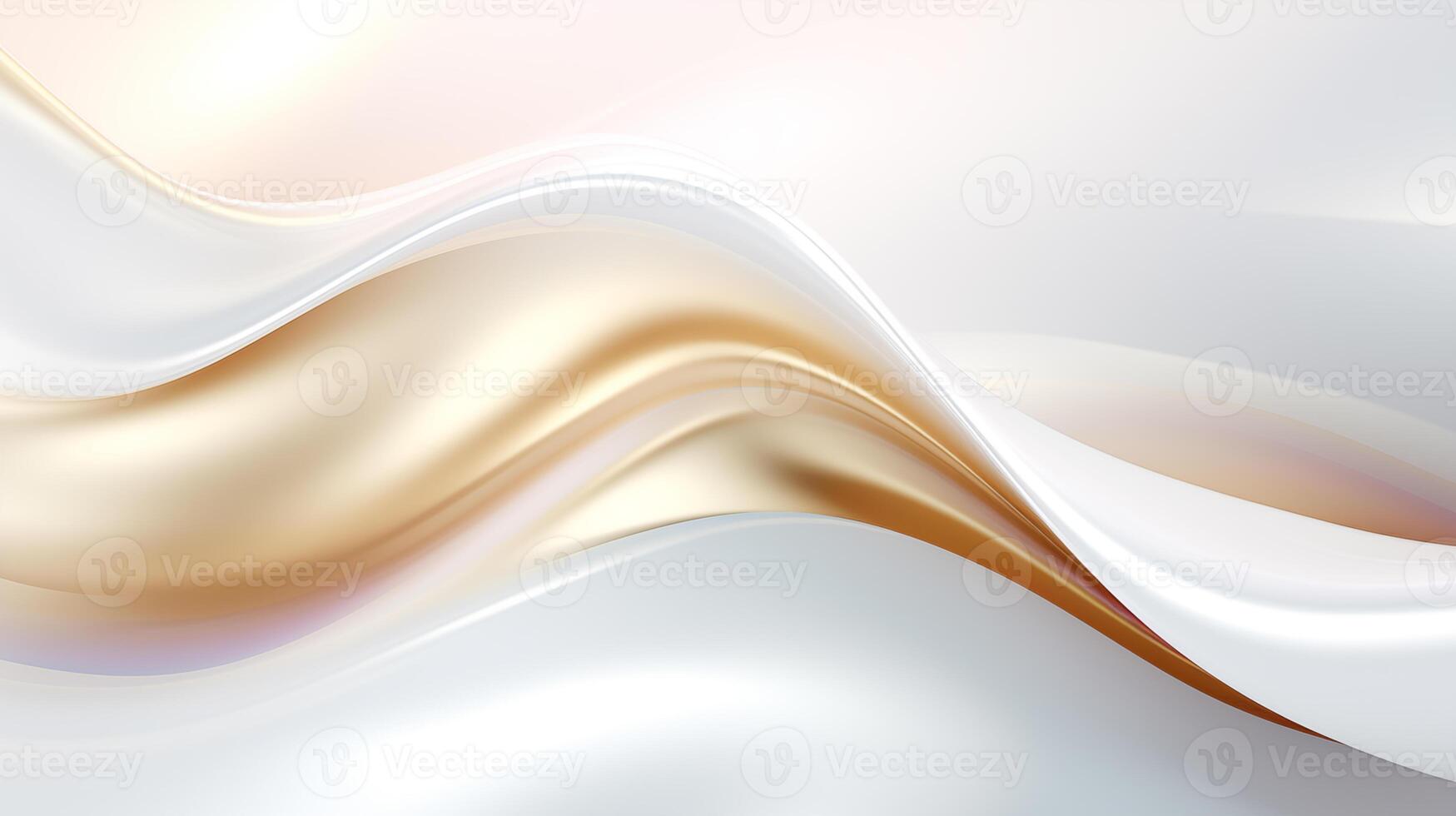 Abstract white wavy background with streaks of gold color. Textured backdrop. Elegant white modern architecture art. photo