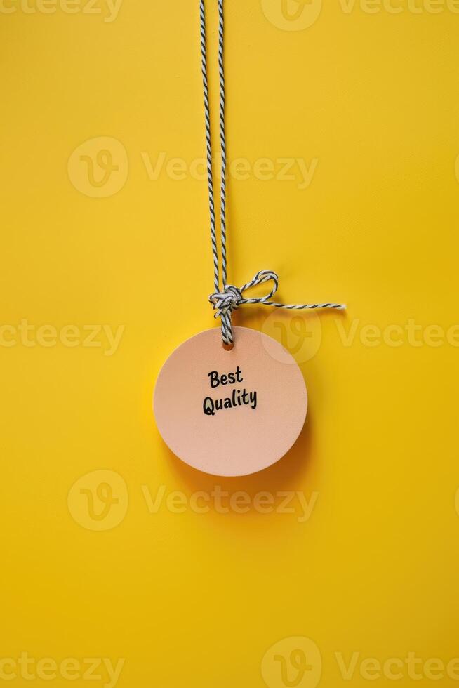 Text best quality banner, copy space, superior standards and excellence, ideal for advertising products or services that prioritise top quality and reliability. photo