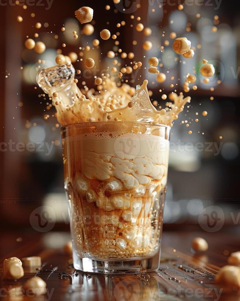 Iced coffee, refreshing indulgence for all seasons, a cool and energizing beverage to beat the heat, crafted with care to deliver a satisfying blend of rich flavor and invigorating chill. photo