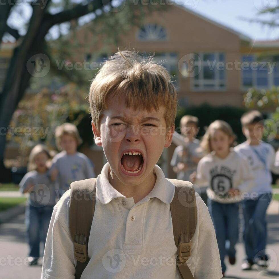 The impact of bullying, a stark portrayal of the emotional and psychological toll inflicted by harassment and aggression in schools and communities photo