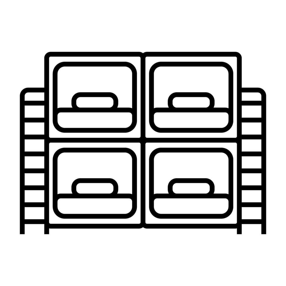 Simple capsule hotel icon. vector