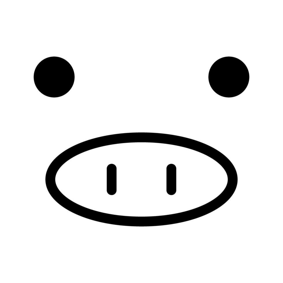 Simple pig face icon. vector