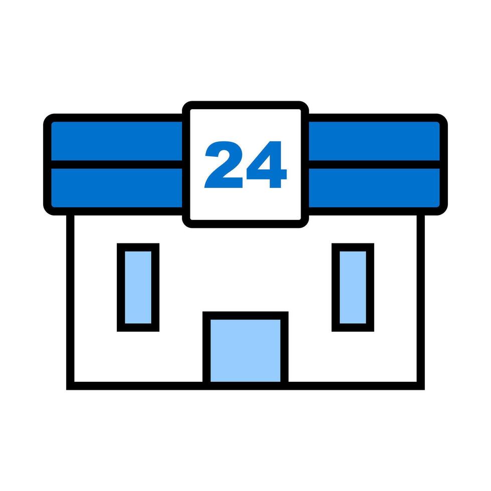 Blue convenience store icon. vector