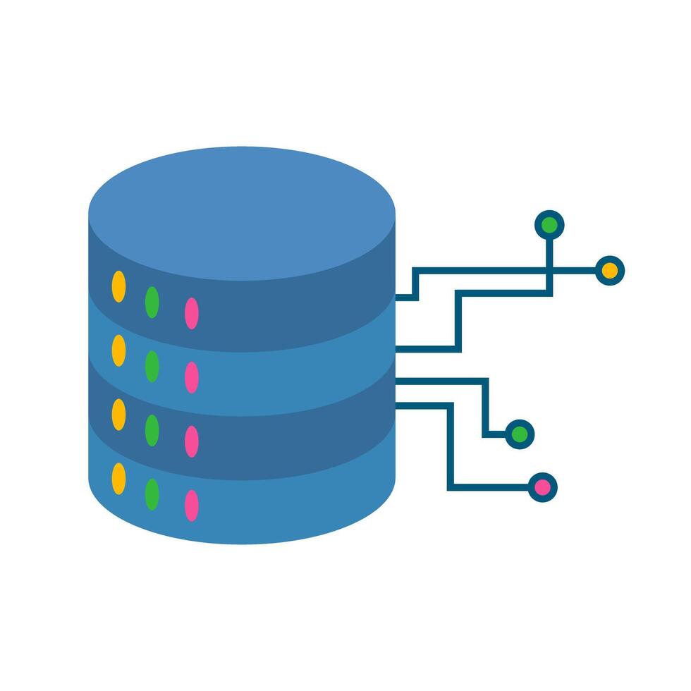 Modern connected server icon. vector
