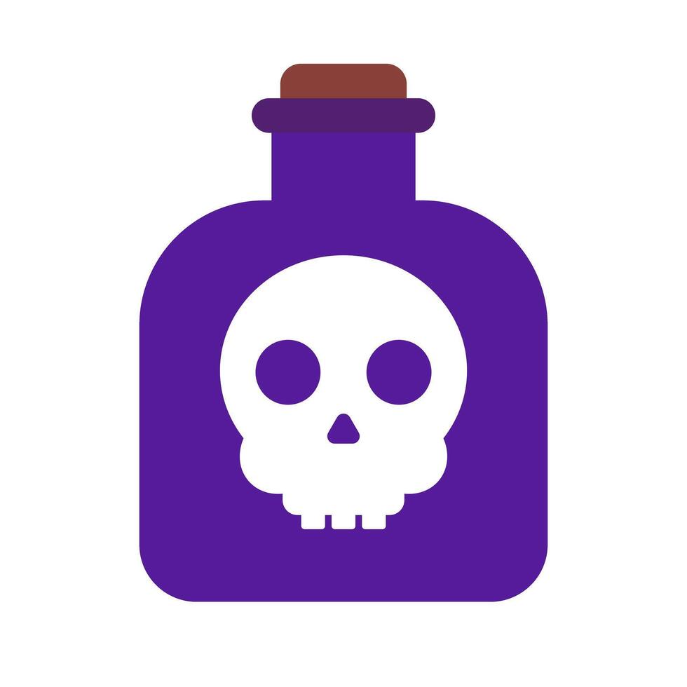 Flat design poison bottle icon. Venom. vector