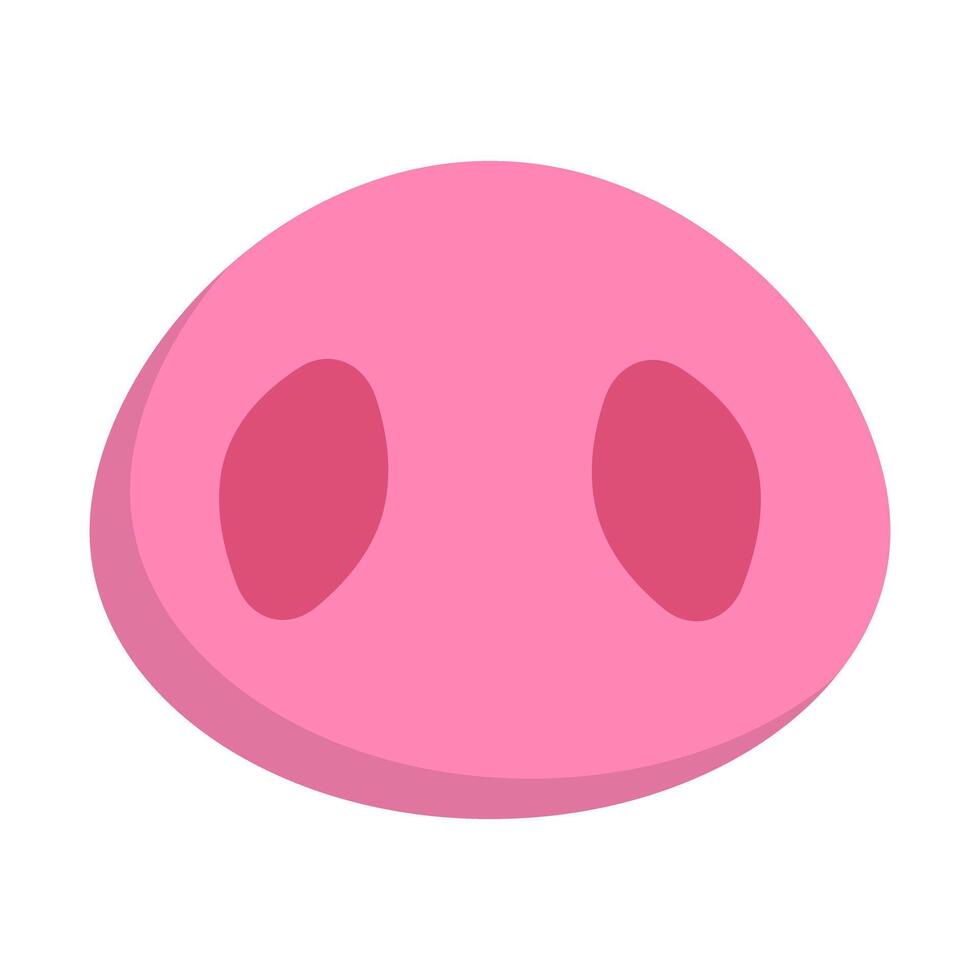 Pink pig nose icon. vector