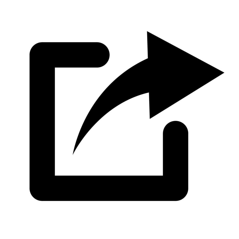 External link silhouette icon. Share arrow icon. vector