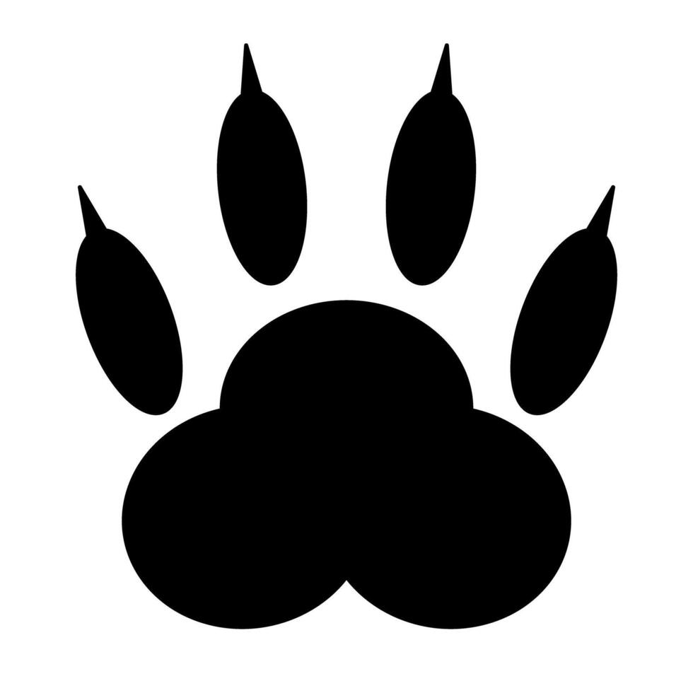 Cat paw silhouette icon. vector