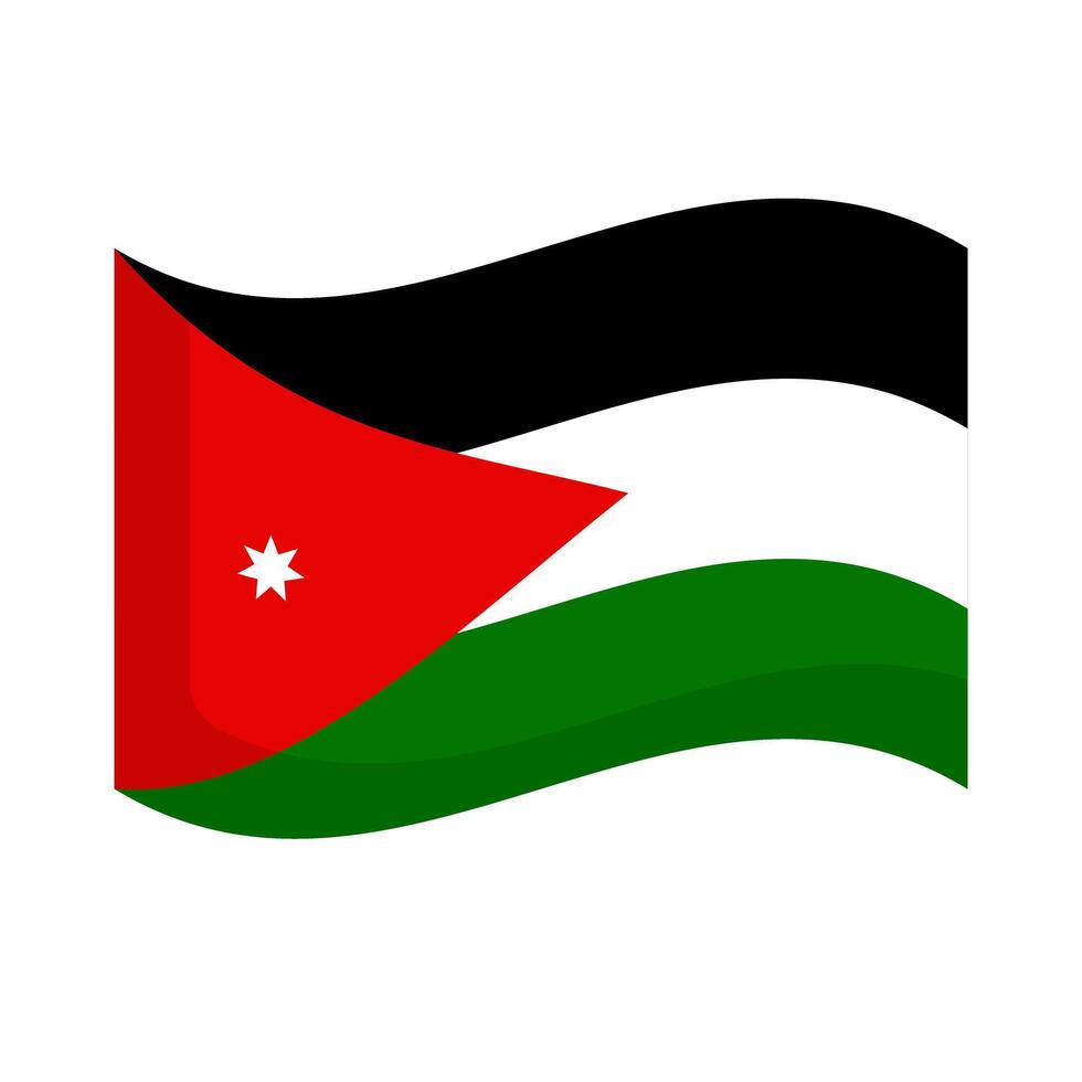 Fluttering jordan flag icon. vector