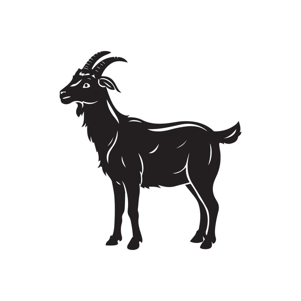 Goat silhouette illustration vector