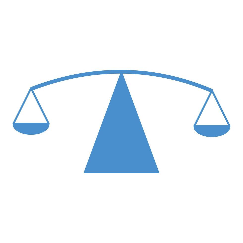 Scales of justice icon blue simple, isolated, illustration of a blue-colored scale, a symbol of balance. Design elements of scales for various purposes vector
