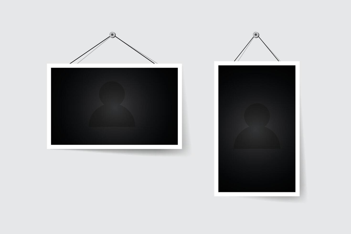 Two elegant realistic photo frames vector