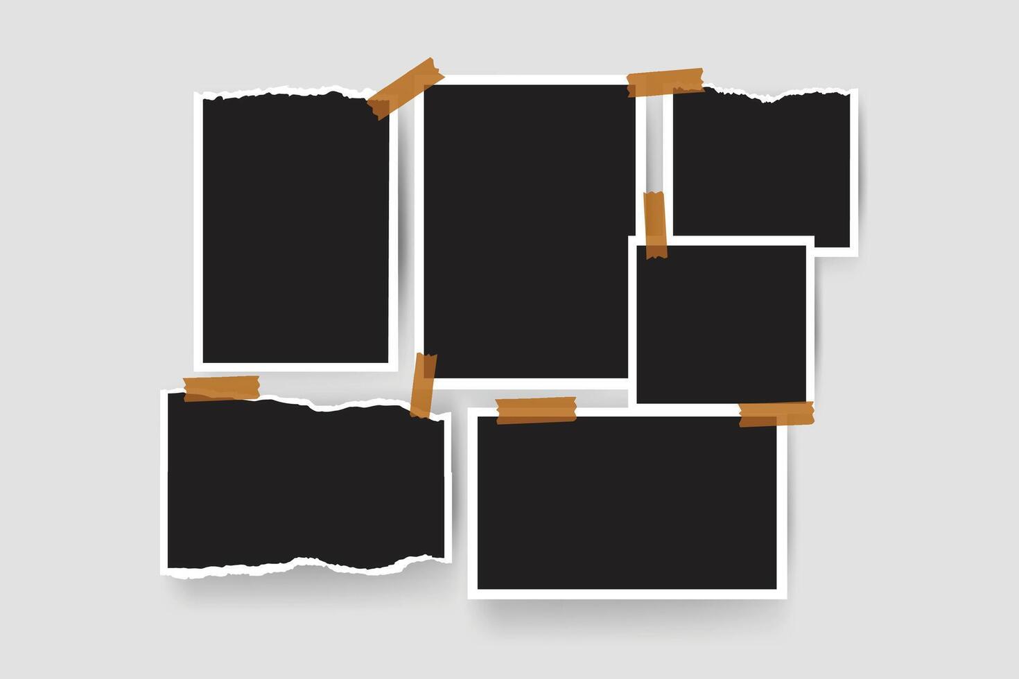 photo frames on white background vector