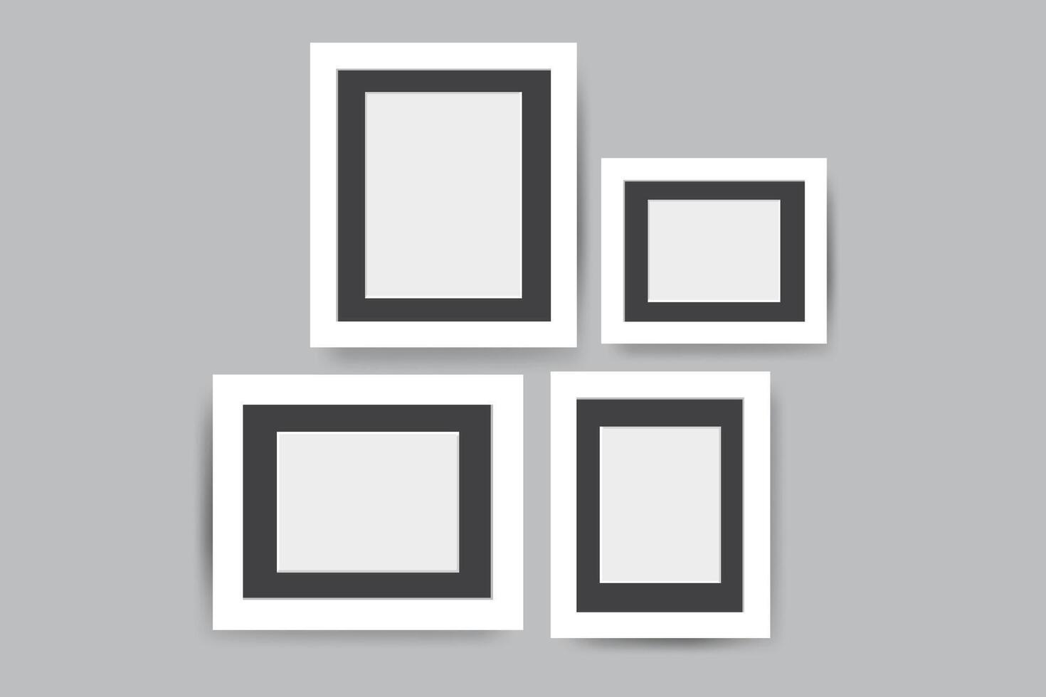 Blank photo two frame on Grey background vector