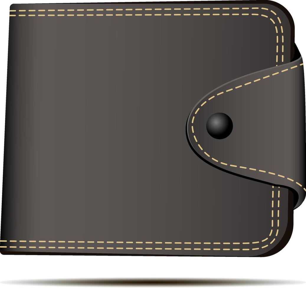 Brown Wallet Illustration. Deposit Symbol. Dollar Currency Payment Concept. Vintage Pouch Pocket Realistic Pictogram. Mobile App Personal Treasure Account. Empty Bag Silhouette. vector