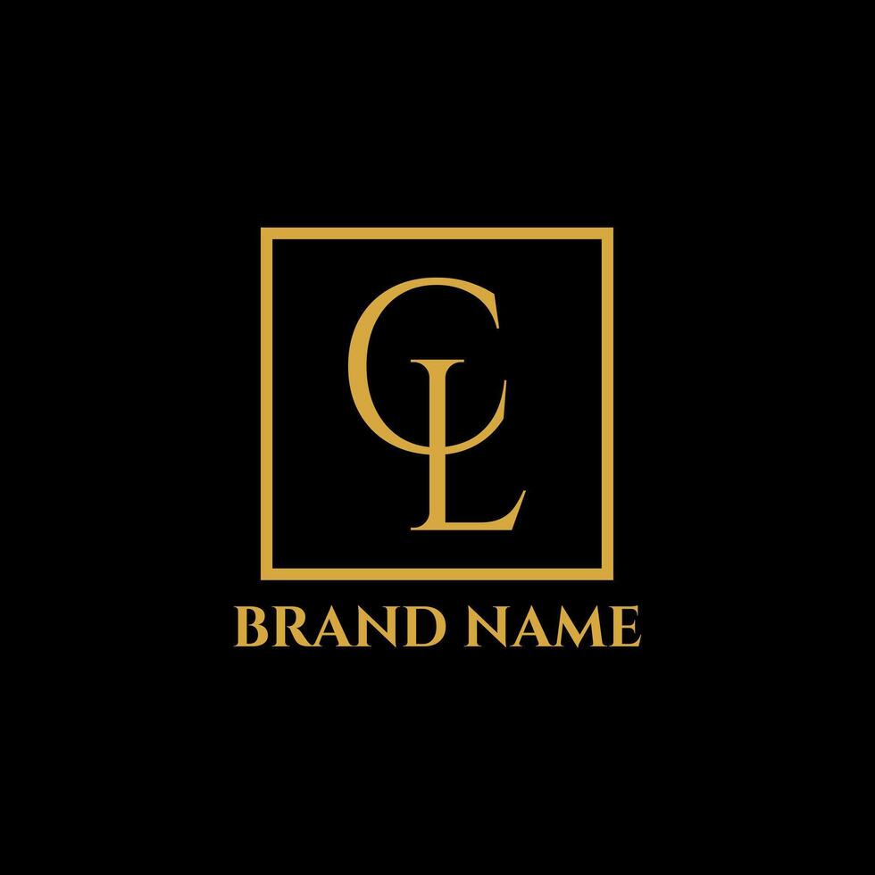 Cl alphabet golden logo vector