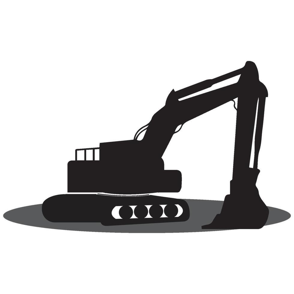 Excavator heavy equipment vehicle icon vector