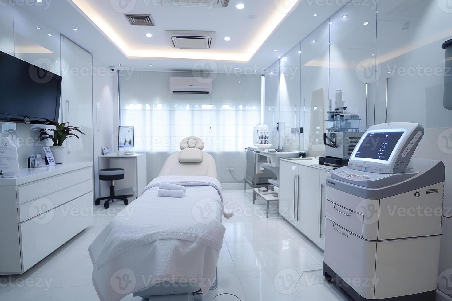 Laser treatment cosmetic salon interior. photo