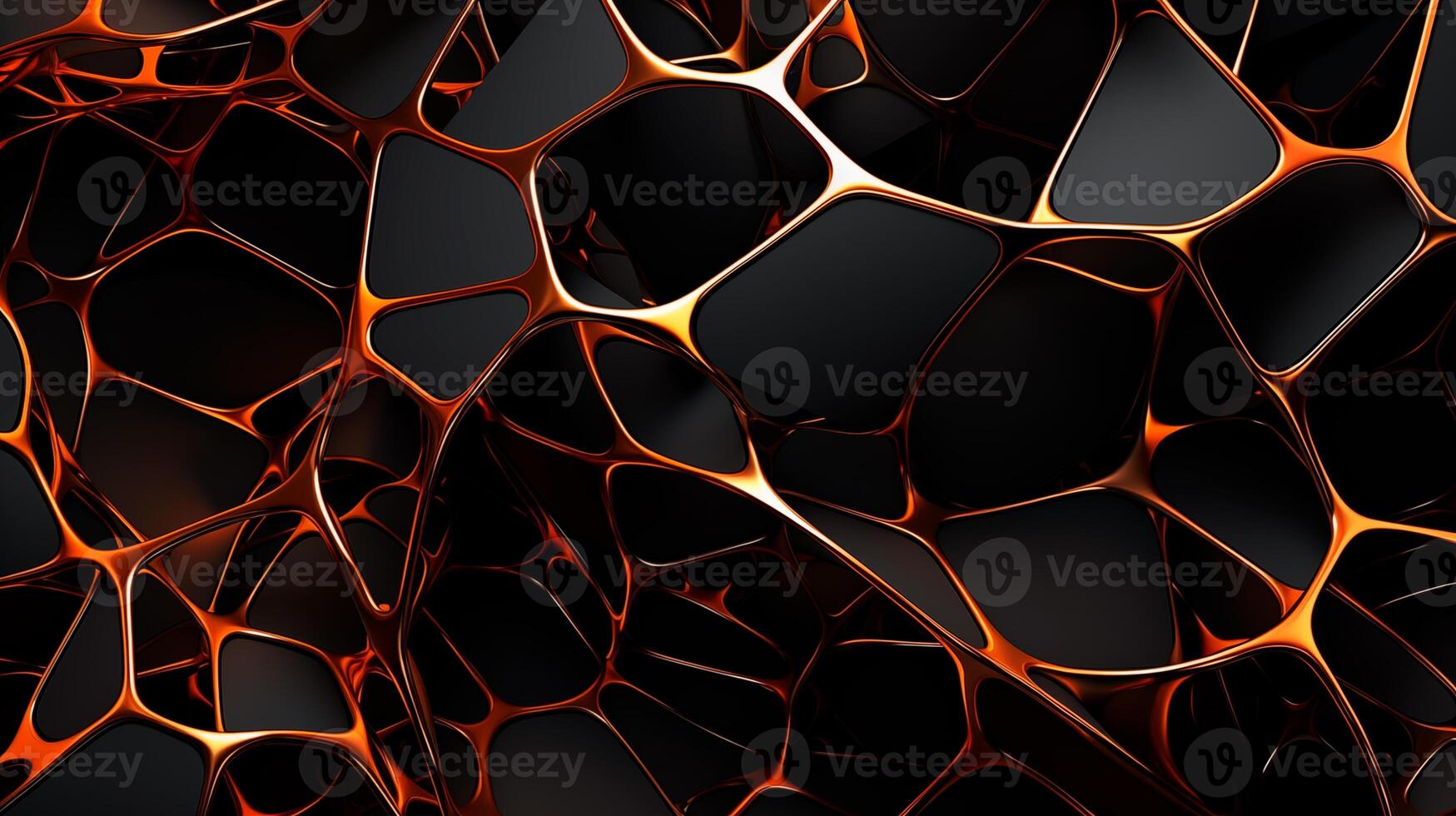 Abstract organic structure on black. Chaotic structure. 3D render illustration. Geometric back photo