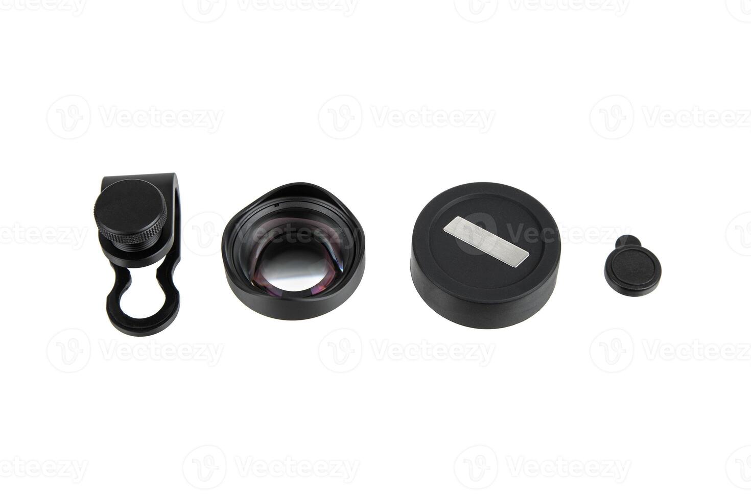 Macro lens for smartphone. Isolate on a white back photo