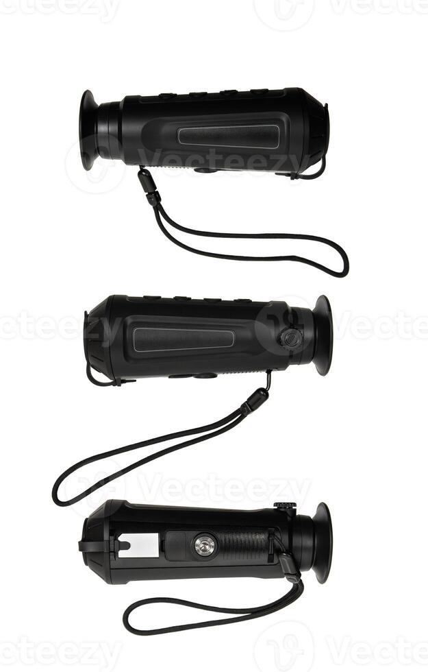 Modern monocular thermal imager isolate on a white background. A device for fixing thermal radiation. photo