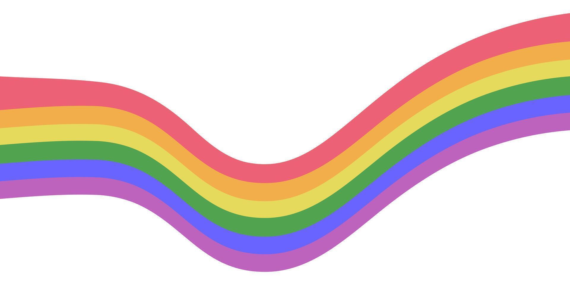 Retro Groovy rainbow stripes background LGBTQ Pride month vector