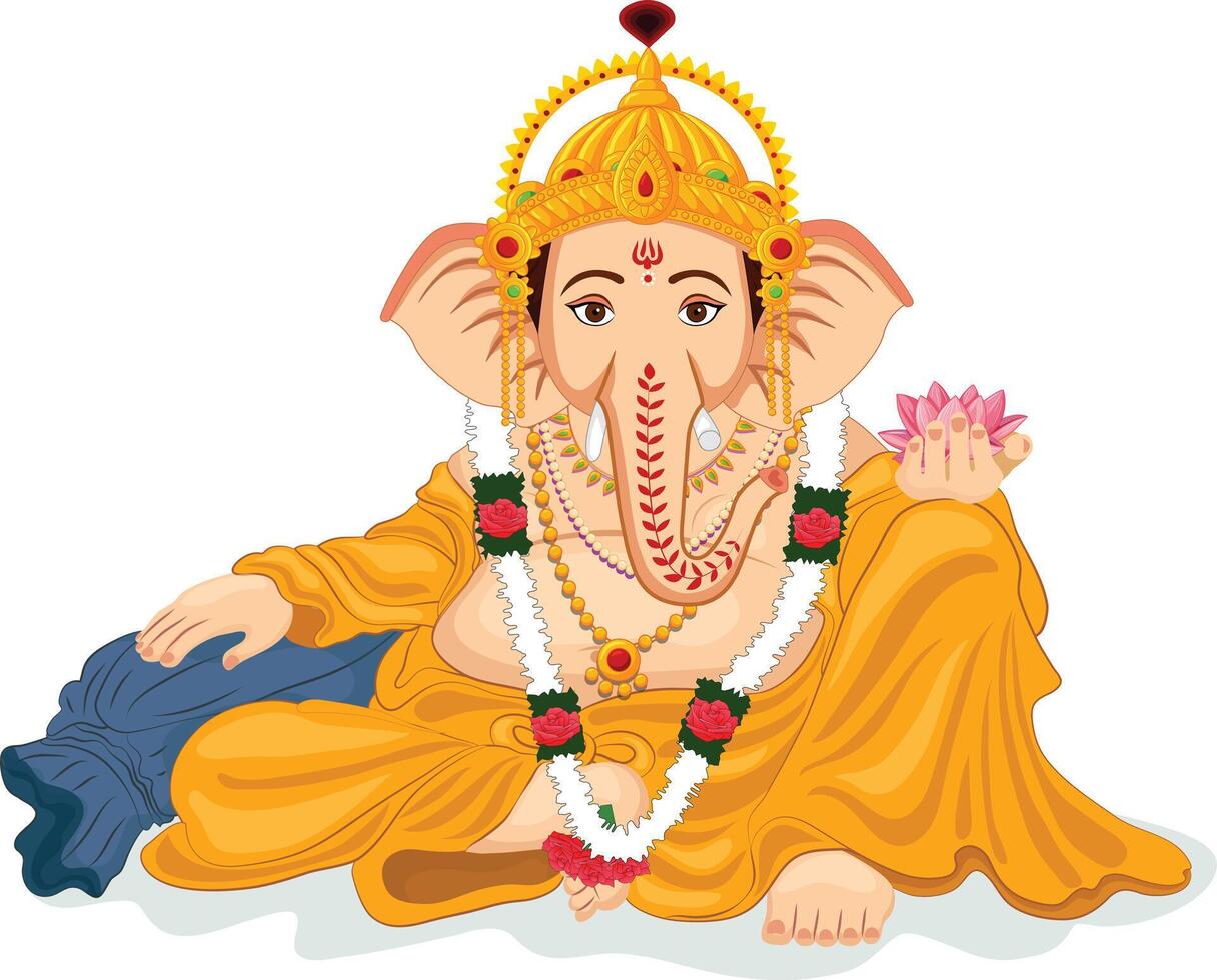 illustration of lord Ganesh or Ganpati bappa vector