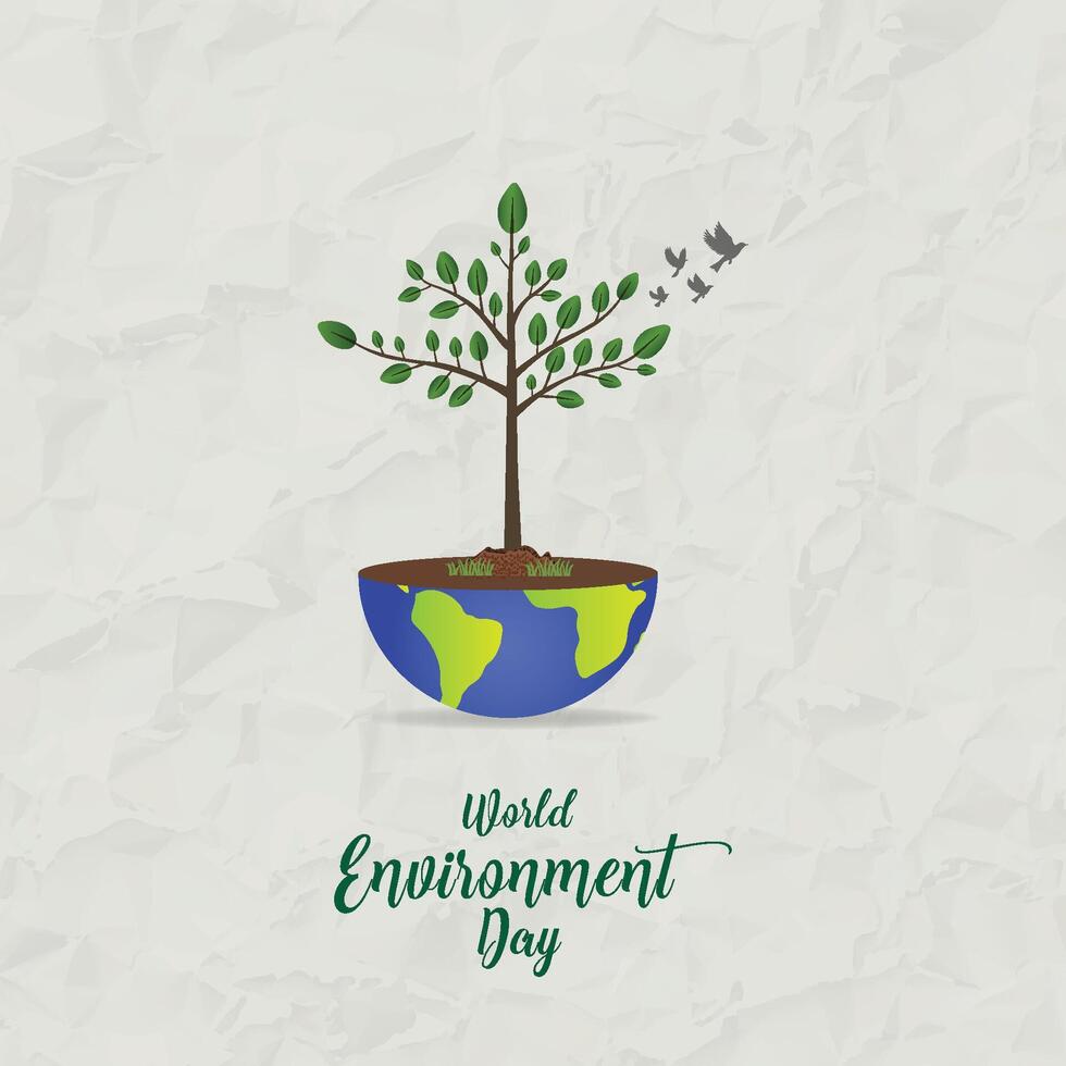 World Environment Day, Illustration, Design, Environment Day, Save the planet and, Social Media Poster vector