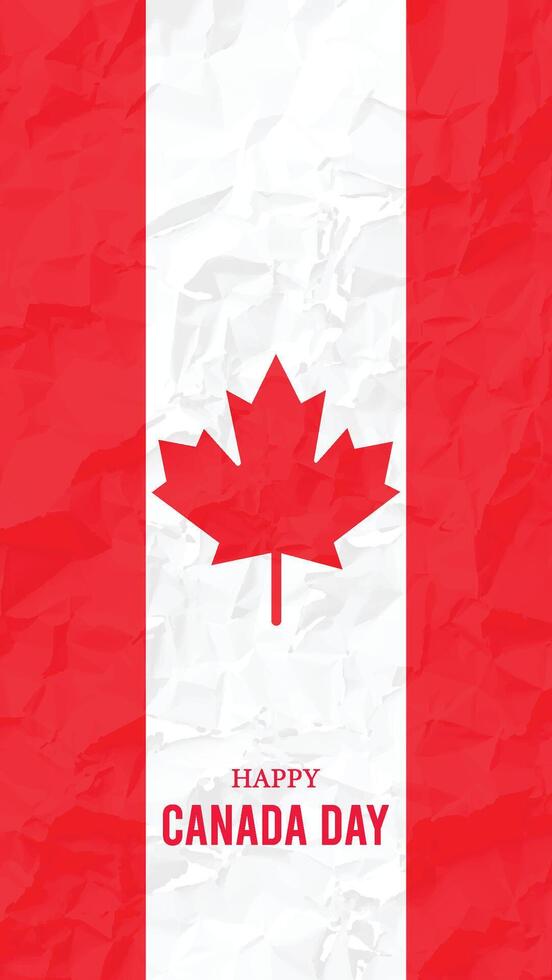 Canada Day, Social Media Poster, Canada Day Story, on 1st of July. Independence Day, maple. leave, calligraphy, typography, Story, post, vector