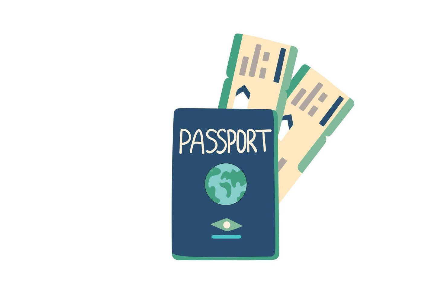 Summer vacation plane tickets and passport isolated on white. Travel concept. vector