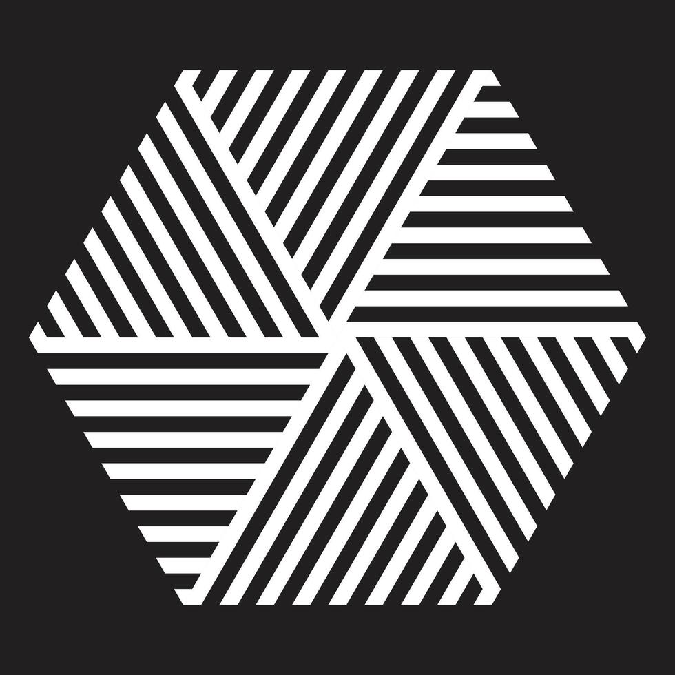 The hexagon overlap on a black background. vector