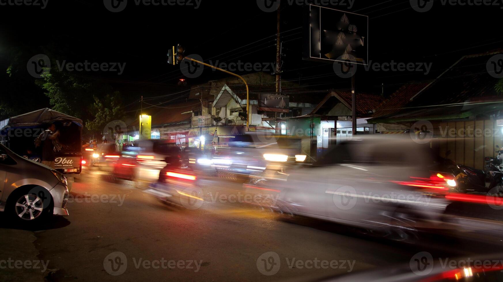 Blurry image of a car at speed photo